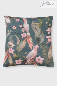 Bavlněný Termo povlak perkál s digitálním tiskem 40 x 40 cm - Papoušci