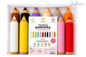 Edukativní pastelkové polštářky 56 cm - Kompletní sada