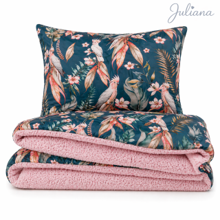 Bavlněné Termo povlečení perkál s digitálním tiskem - Papoušci v růžovém