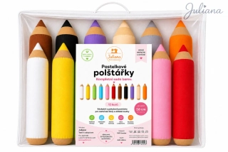 Edukativní pastelkové polštářky 56 cm - Kompletní sada